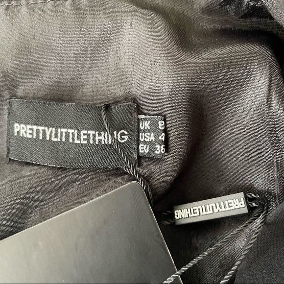 Pretty Little Thing PLT Black Pleated Flowy Dress NWT - Picture 8 of 8